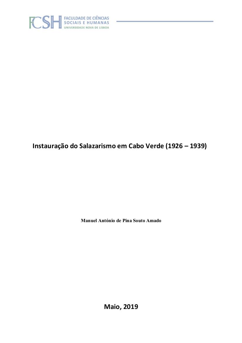 Instauração do salazarismo em Cabo Verde (1926-1939)